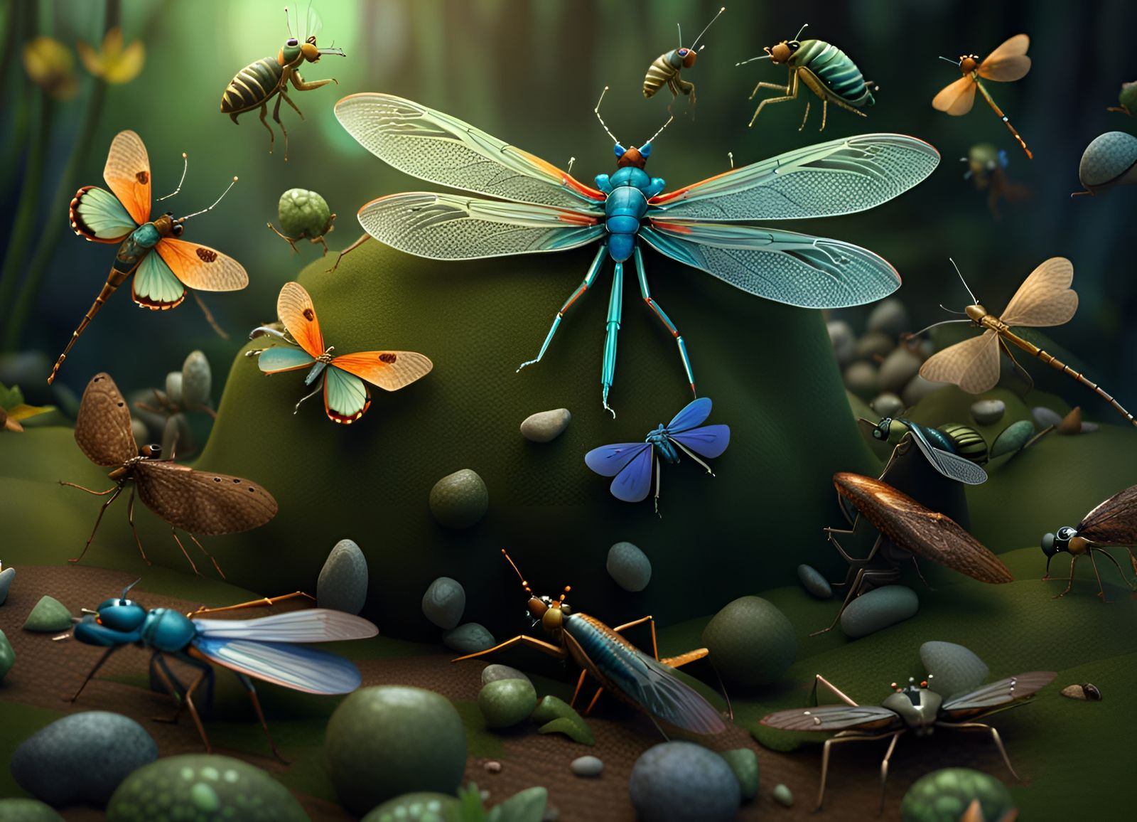 Insects Swarming a Sweet Treat in Photorealistic 8k