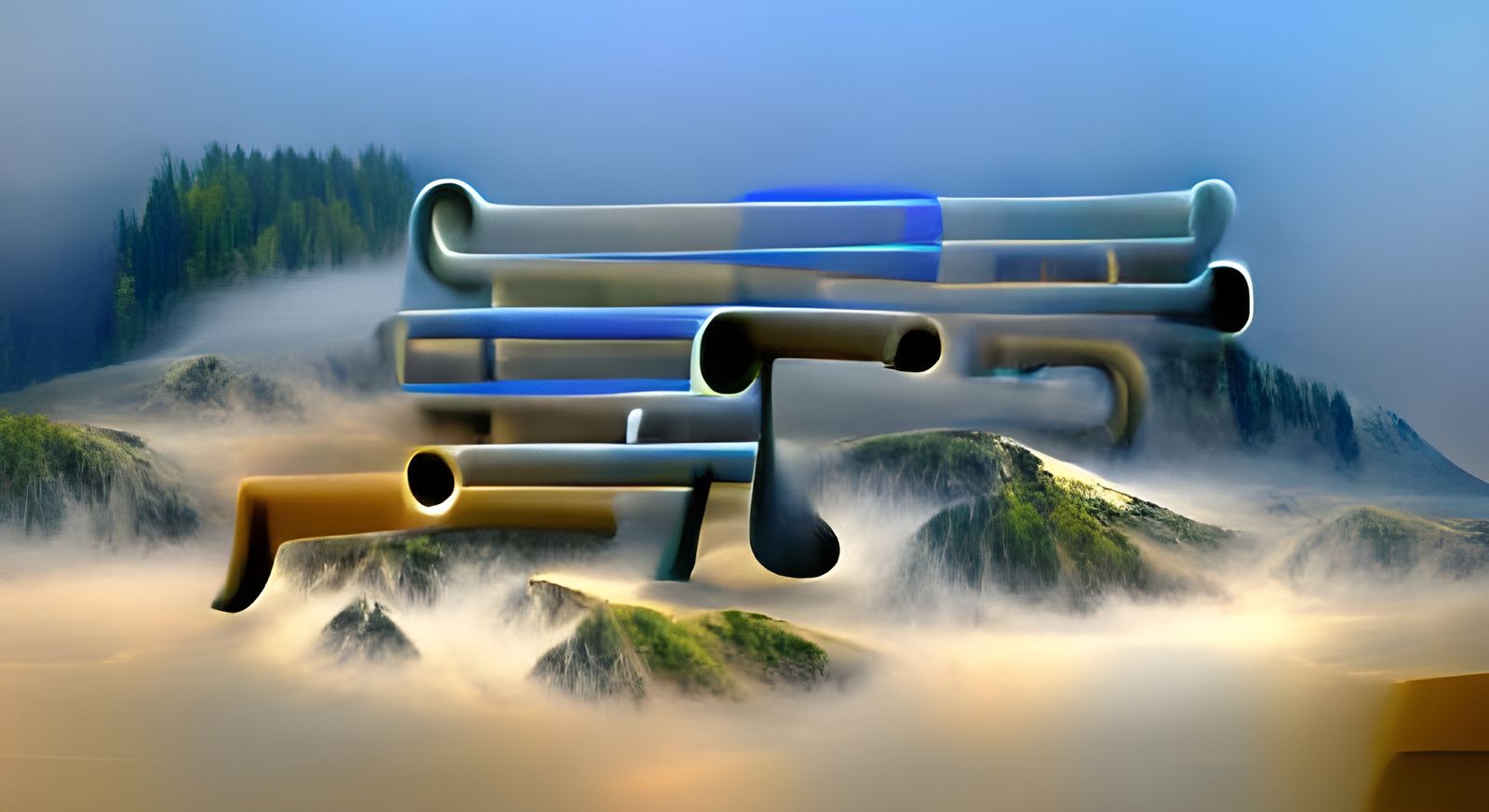 Tubular Bells Album Art with Misty Mountains