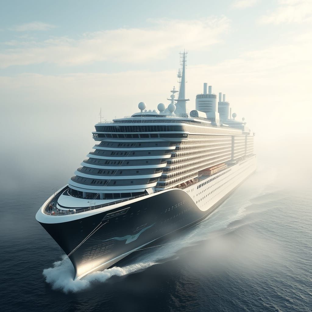 Titan of the Seas: Futuristic Cruise Liner Emerging from Oce...