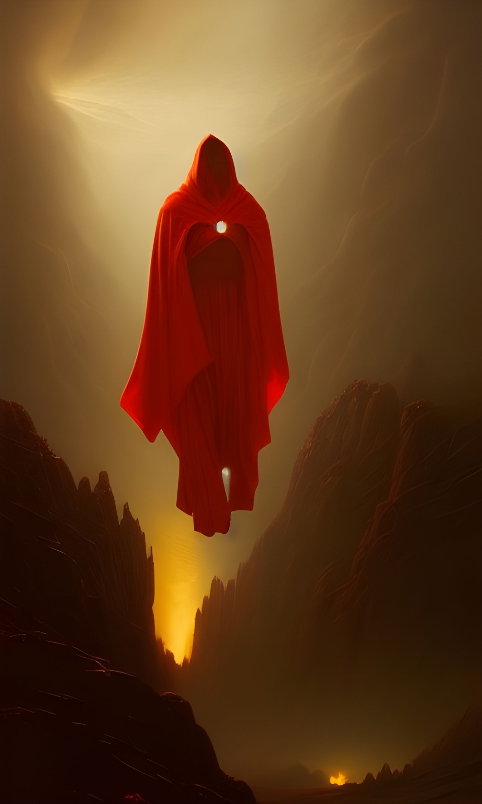 Red Cloak Figure in Utah: Hyperdetailed Poster Art