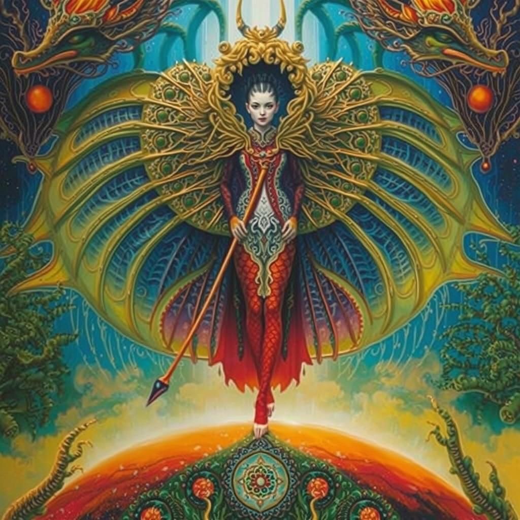 Dragon-Woman Transhumanism in a Mycelium Network