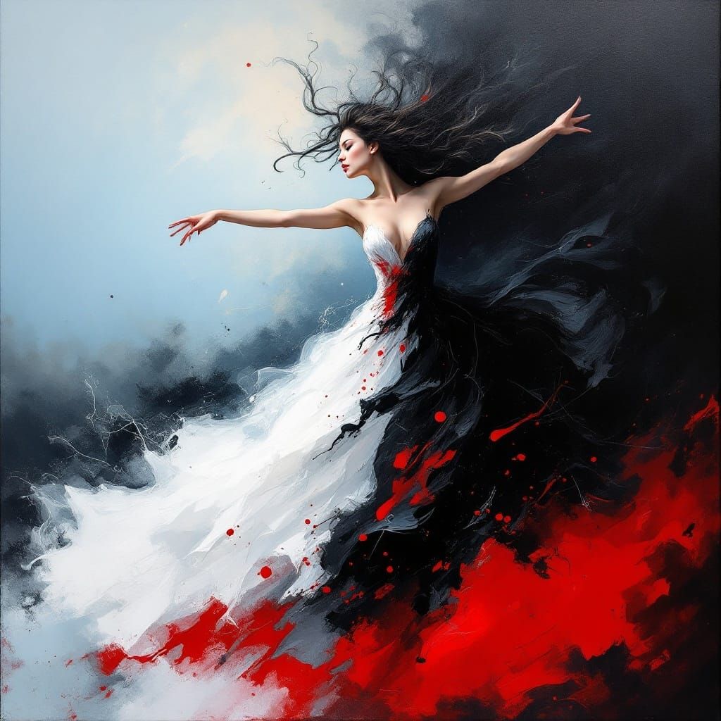 Ethereal Dance in Dark Moodiness
