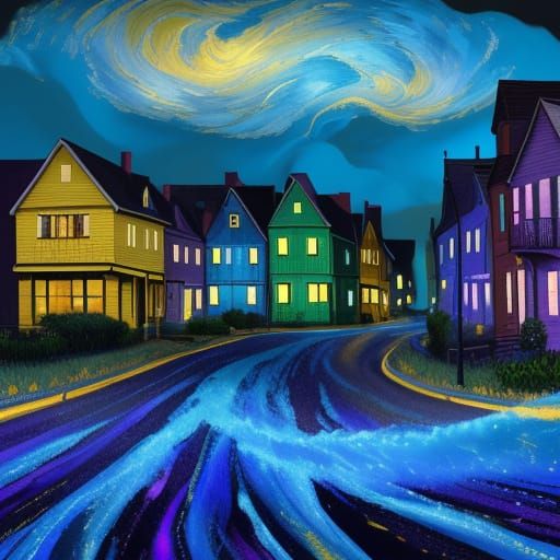 Van Gogh Style First Person Street View