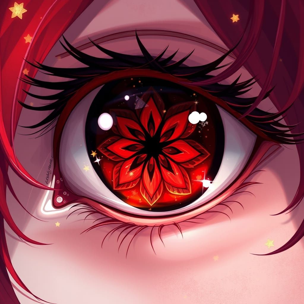 Mangekyou Sharingan Eye with Aeonia Flower Pupil