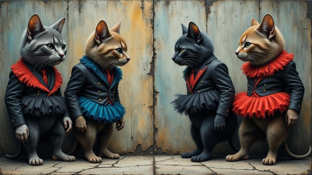 Kitten Gangsters in Tutus Confront Rats in Alley