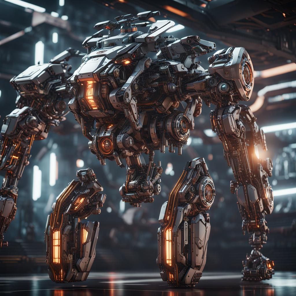 Futuristic AI with Intricate Mech Details in 8K