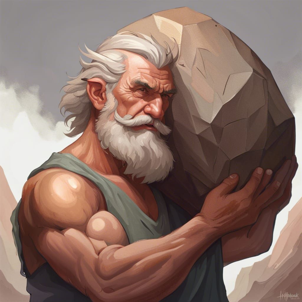 Strong Old Man Portrait in Hyperdetailed Style