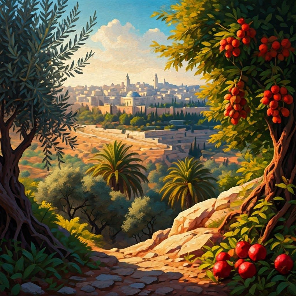 Israel's Ancient Mountains Overlooking Jerusalem in Golden L...