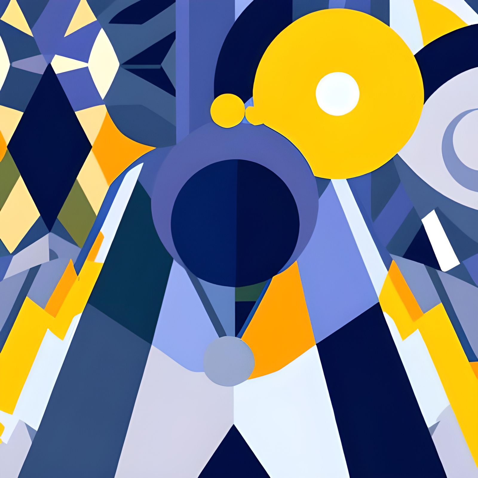 Cubist Painting in Neo-Cubism Style