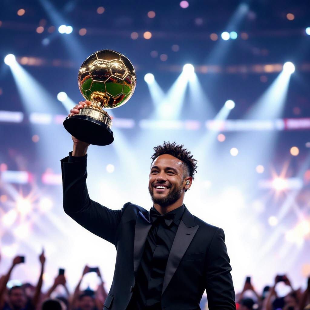 Neymar Jr. Wins Ballon d'Or in Dramatic Sports Photography S...