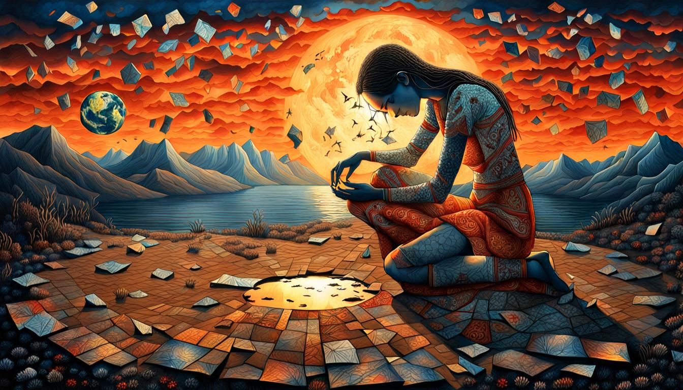 Surreal Bio Art Drawing: Strength and Resilience