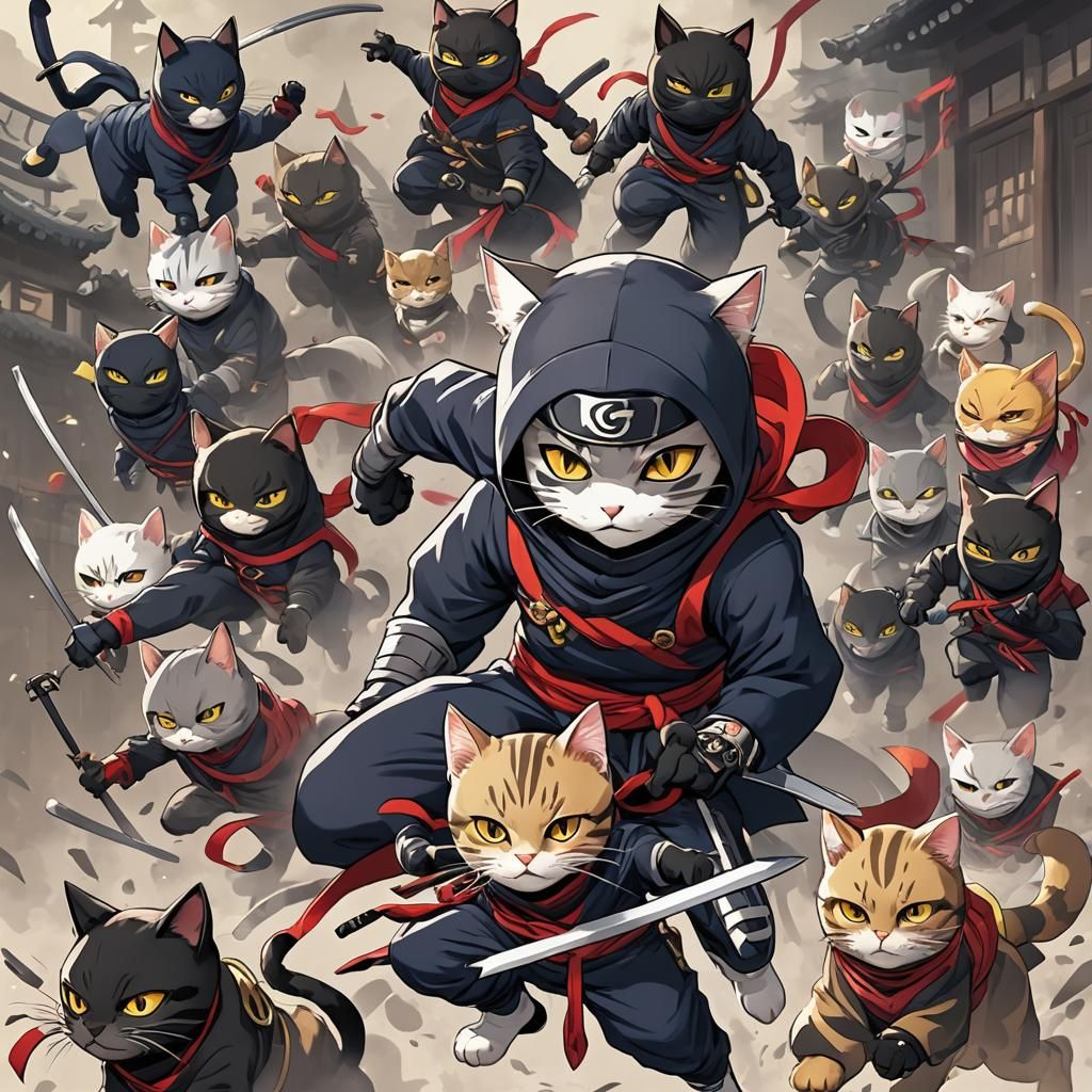 Anime Style Cat Ninja Warrior