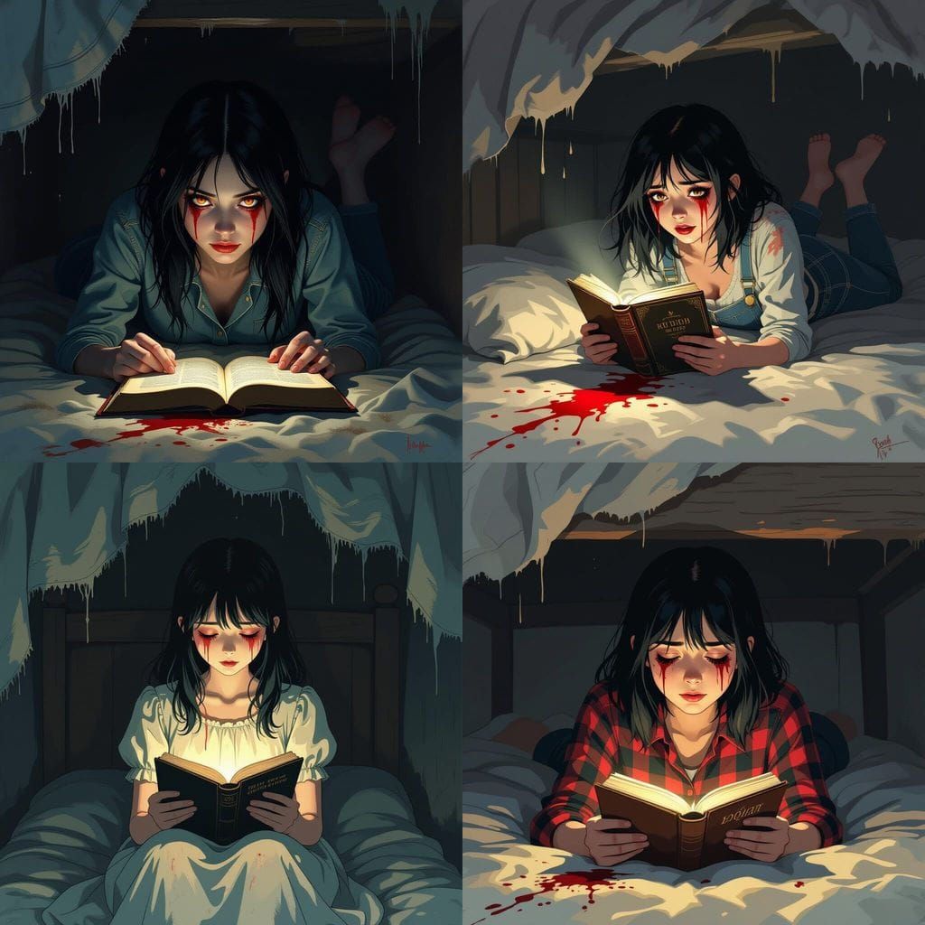 Disturbing Portrait of a Girl Under the Bed