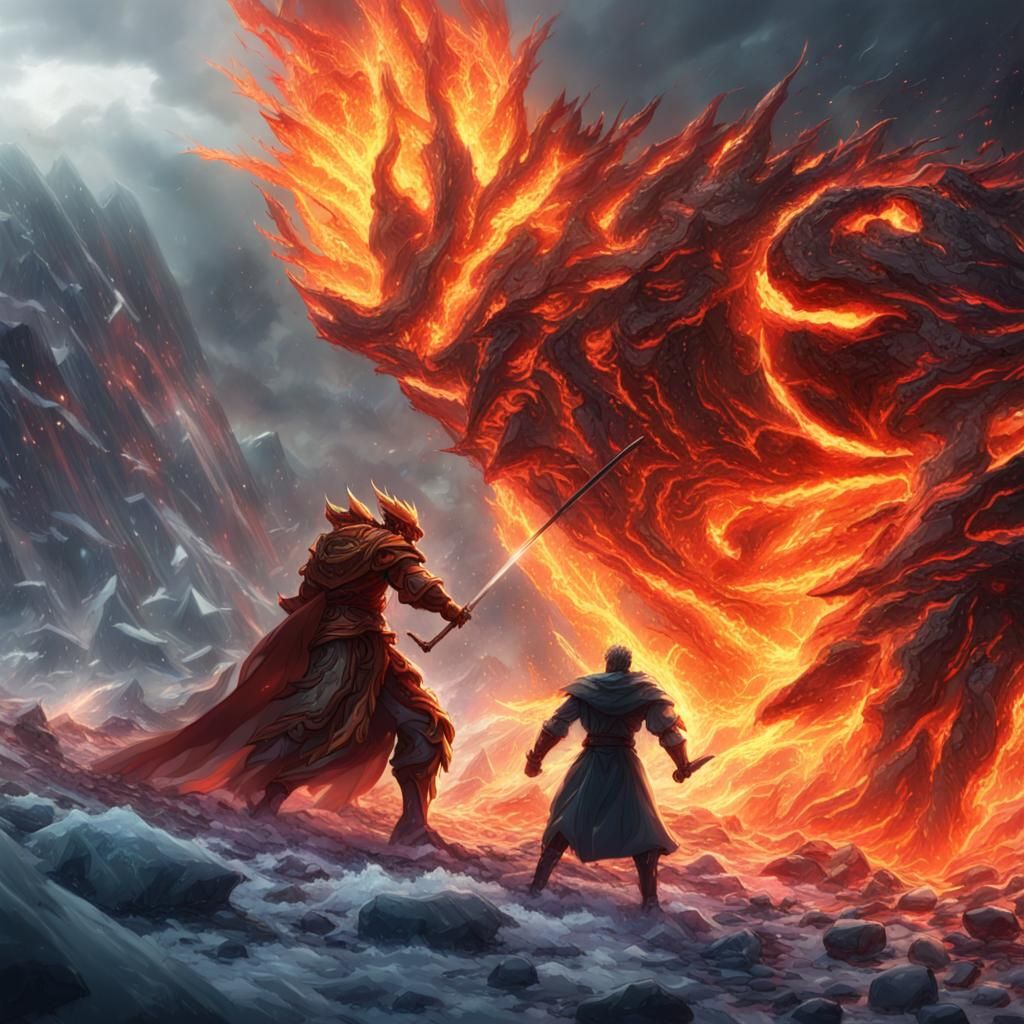 Epic Anime Battle: Lava Villain vs. Ice Hero