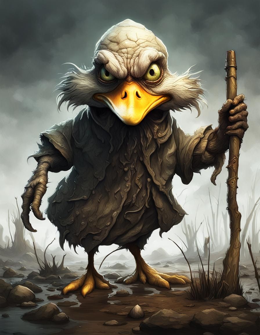 One wrinkled, very angry garlic with duck shape