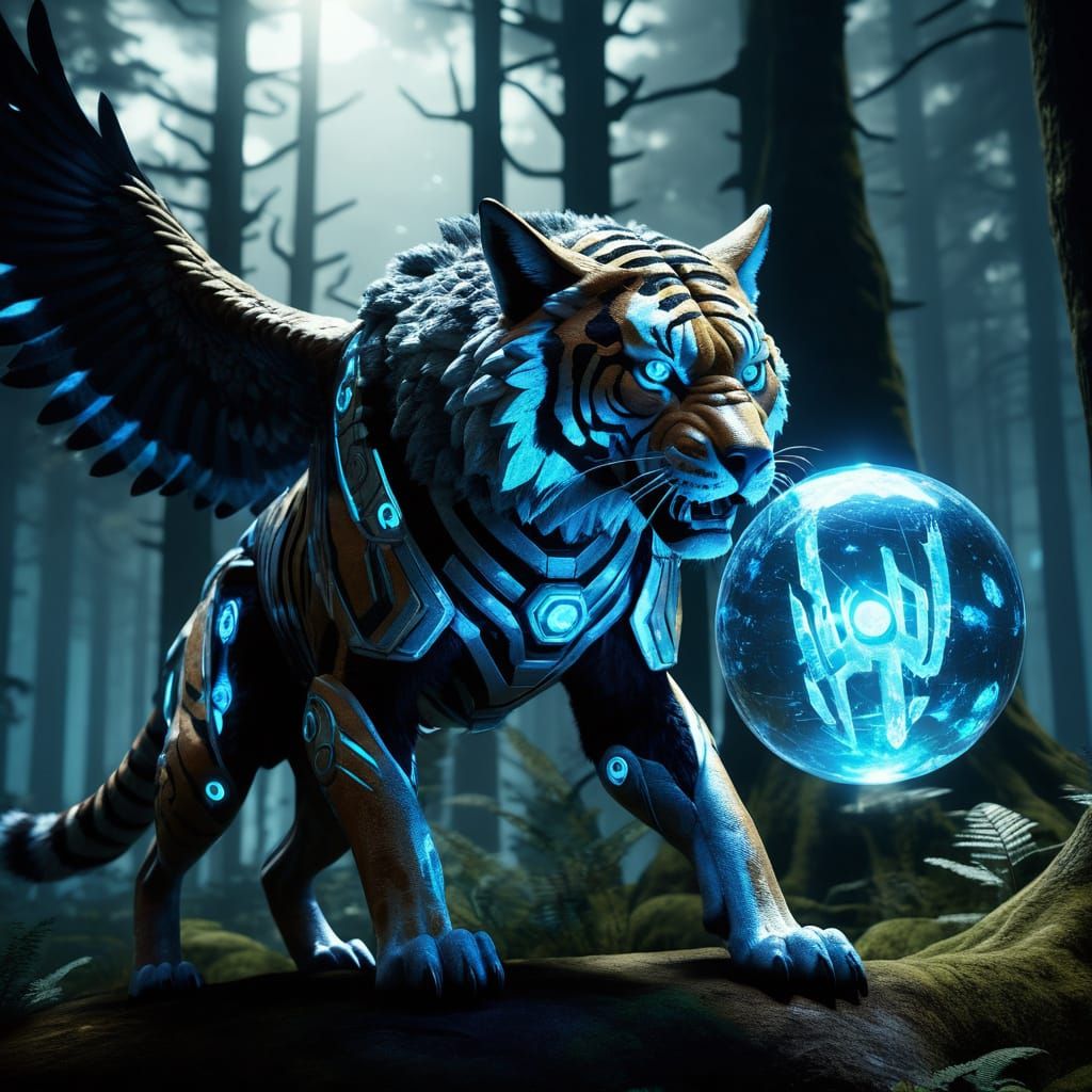 Epic Cyber Animal Heroes Confront Dark Energy Sphere