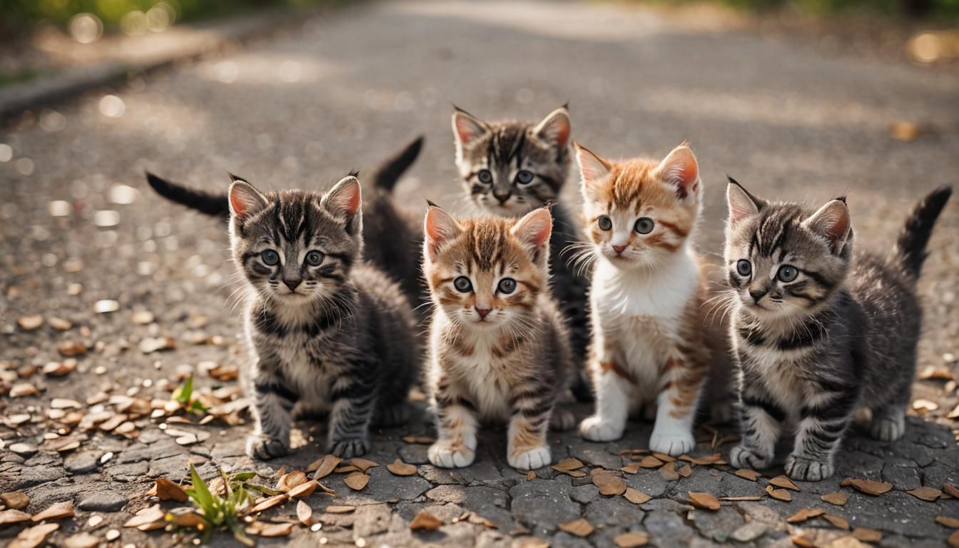 Eight Kittens Captured with Professional Photography Techniq...