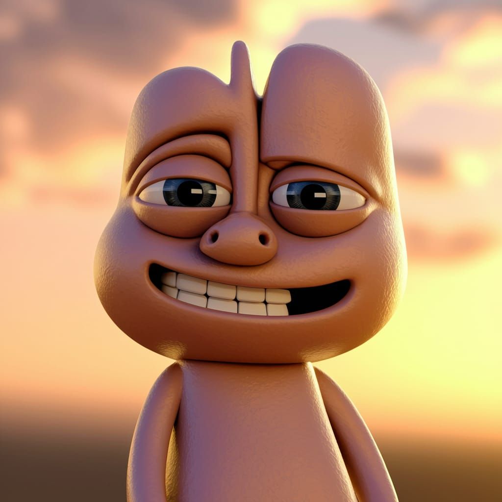 Vibrant Pepe Stands Amidst Sunset Glow