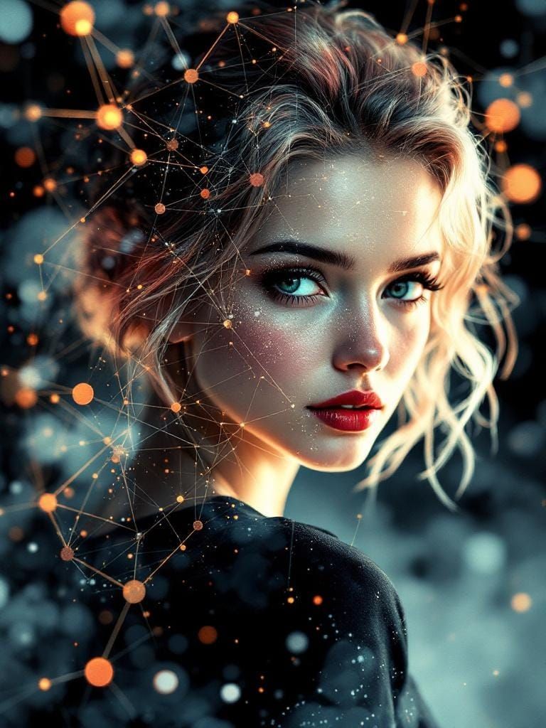 Whiskey Watercolor Neural Network of Woman in Surrealist Sty...