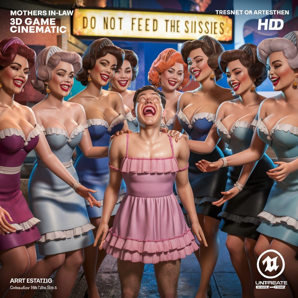 1950s Pin-Ups Laughing in Stunning 3D Game Cinematic