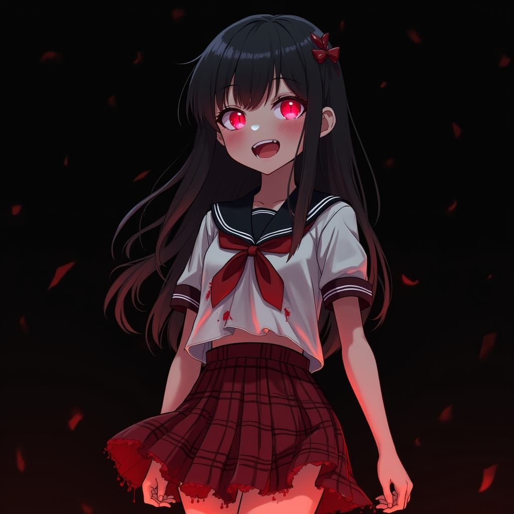 Haunting Anime Portrait of a Dark Fantasy Girl