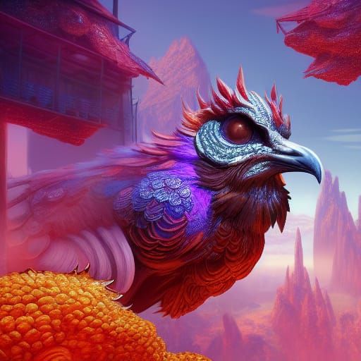Diamond Baked Chicken Fantasy Concept Art