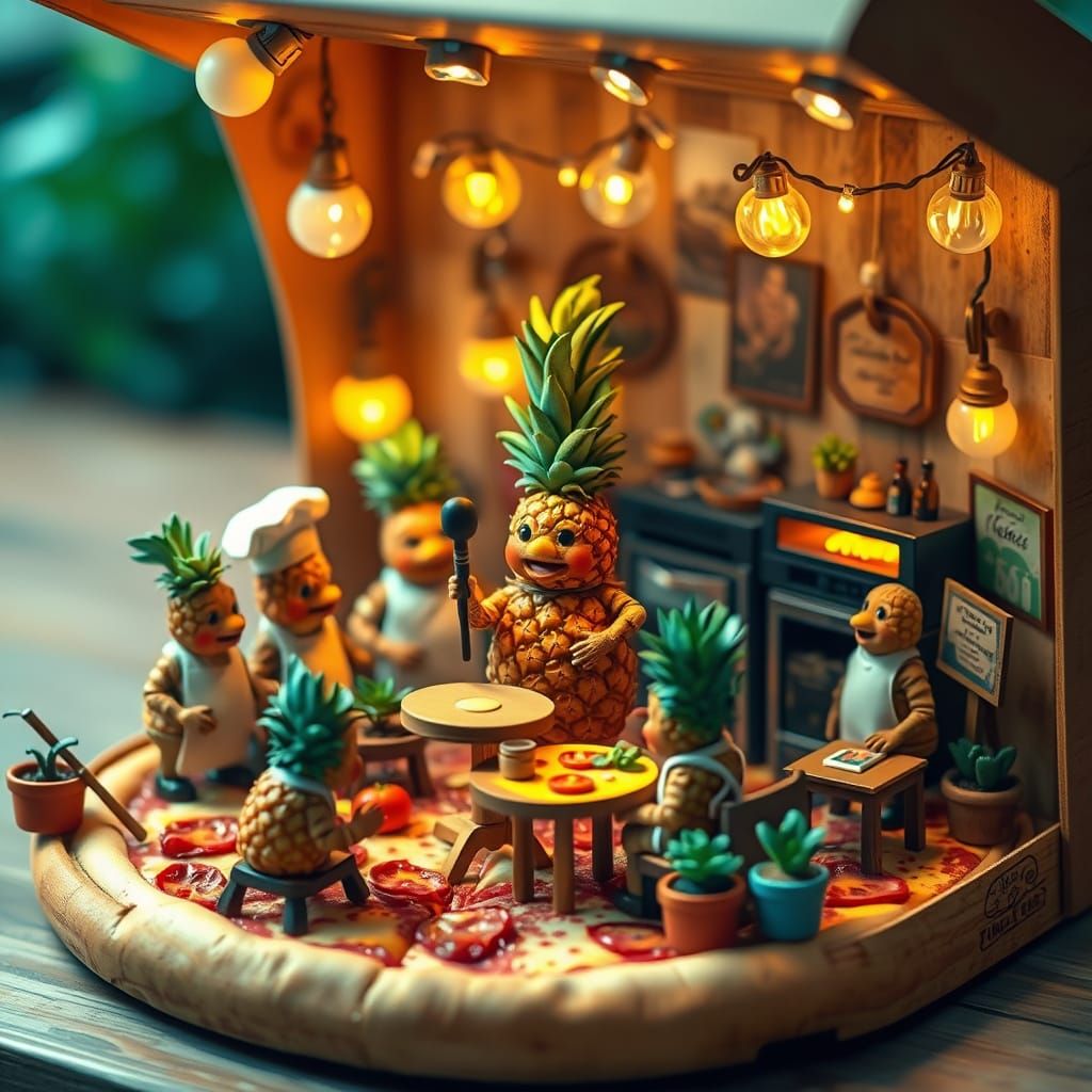 Pineapple Pizzeria: A Miniature Culinary Diorama