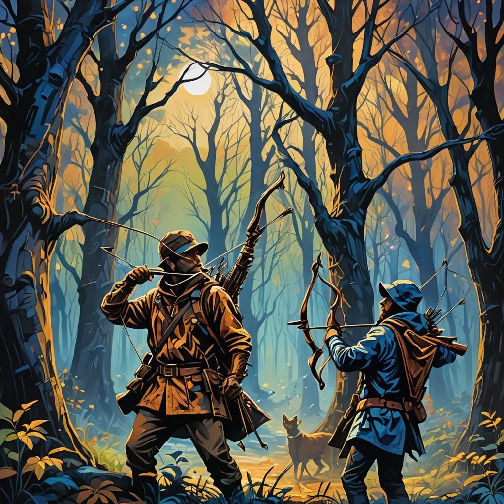 Hunters Stalk Prey in Graffiti Fantasy World