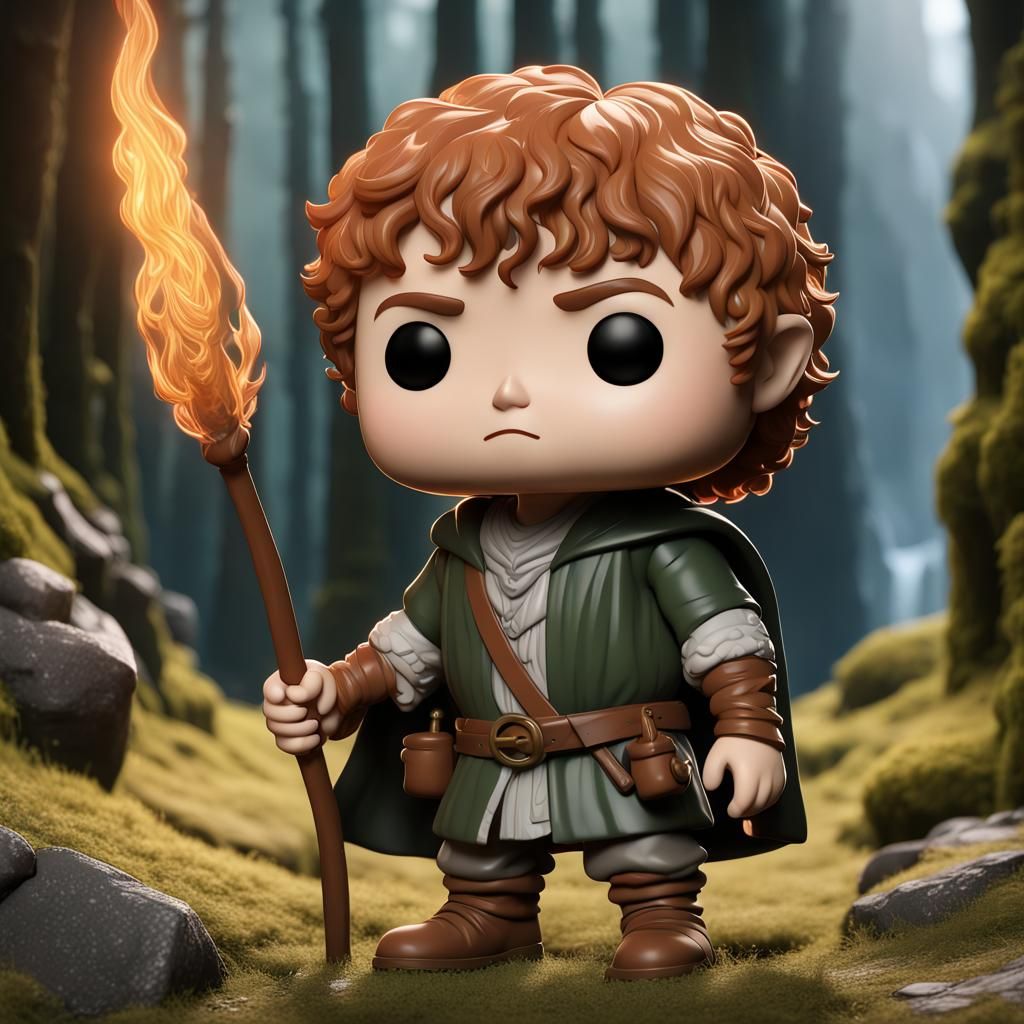Samwise Gamgee Funko Pop Figure in Fantasy Setting