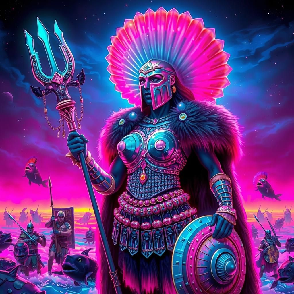 Boudica-like Amazon Leads Fish-Men Invasion