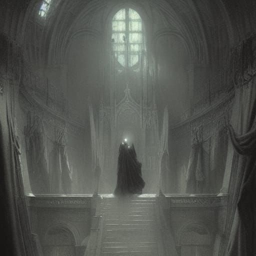 Horrific Figure in Gothic Horror Style