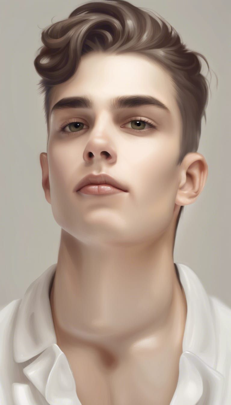 Boy with Symmetrical Features in Detailed Matte Painting