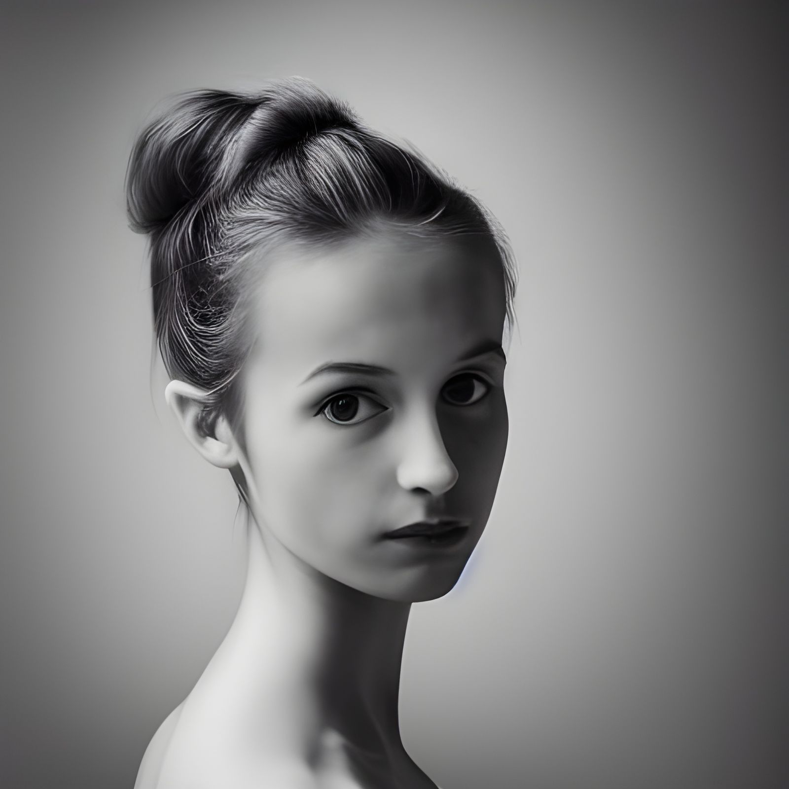 Ballet Dancer Portrait in High Contrast B&W