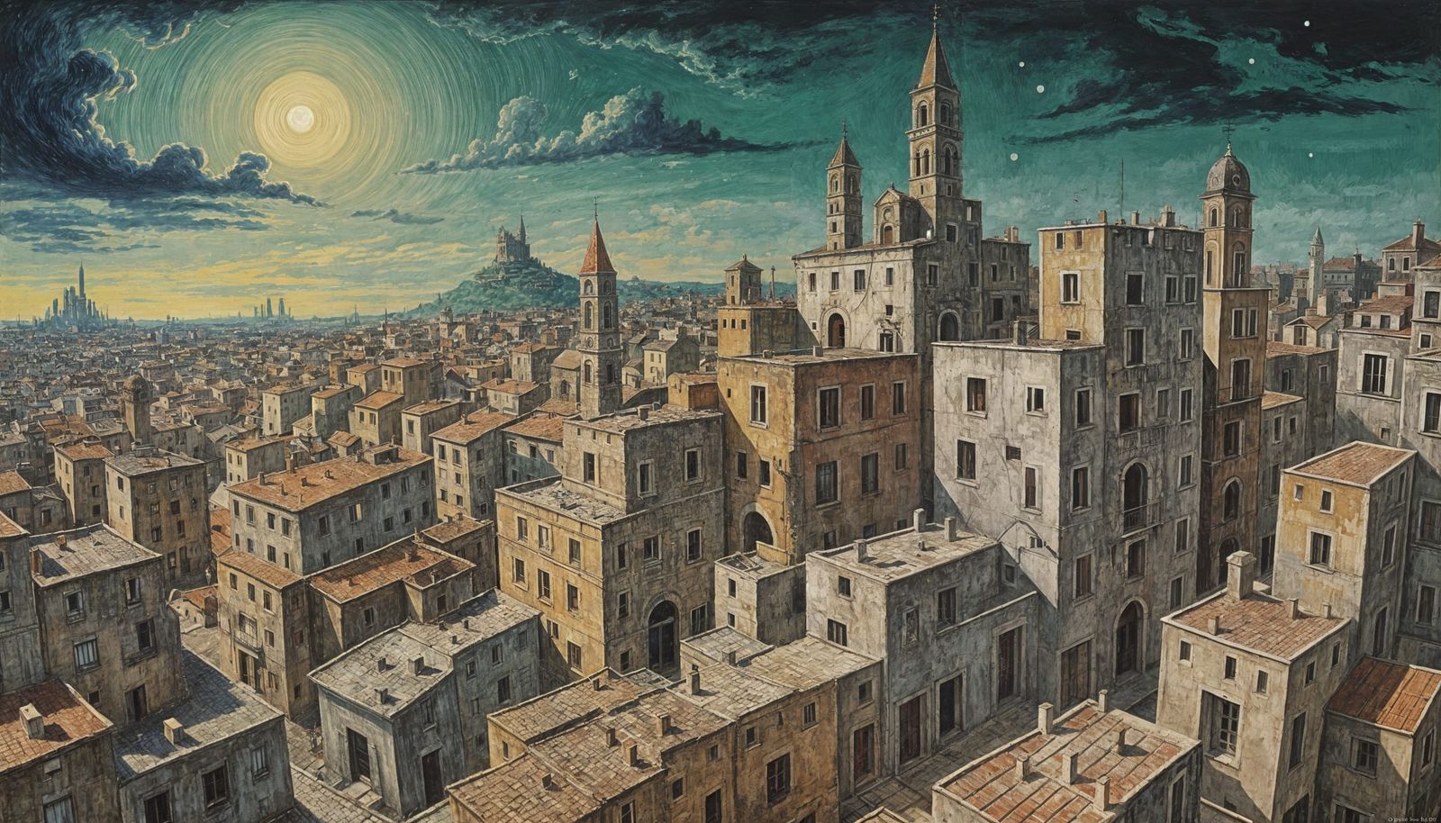 Surreal Cityscapes in the Style of Renato Guttuso