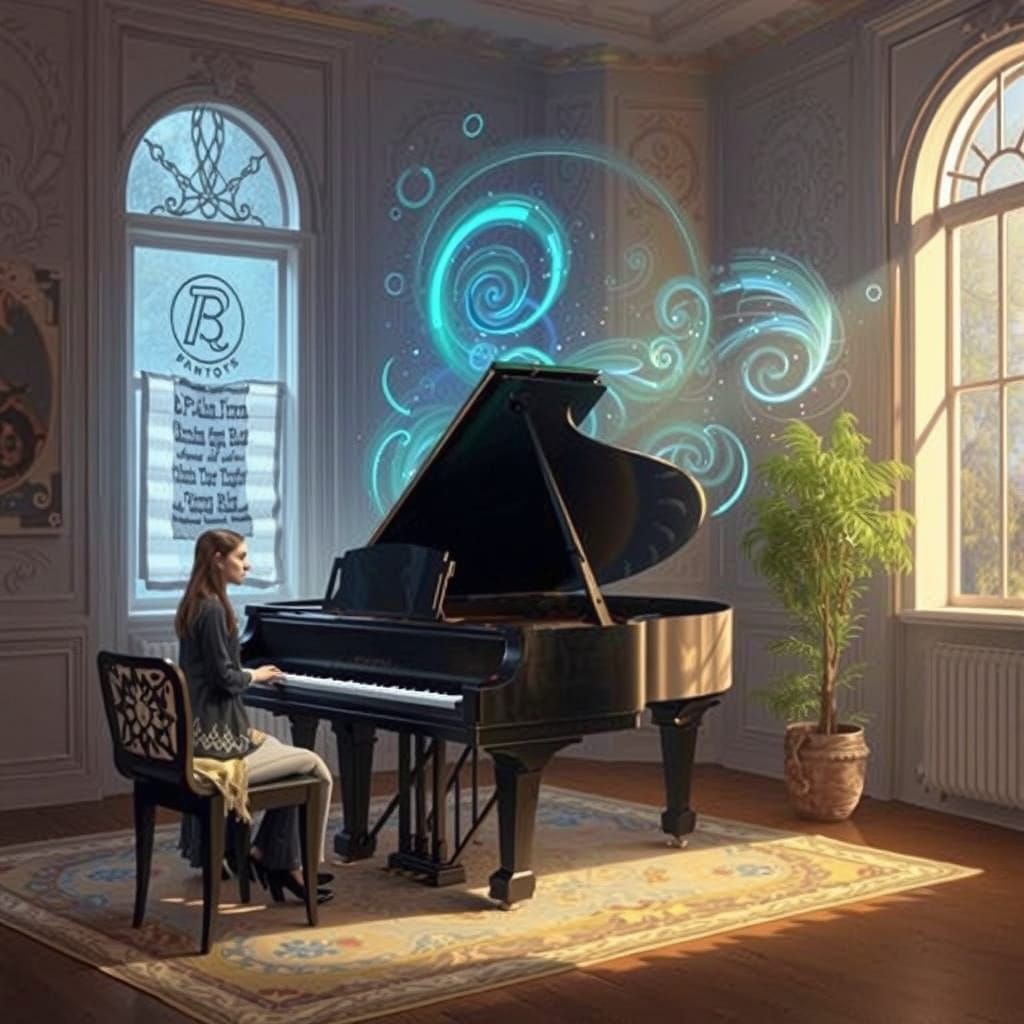 AI Art of a Musical Assistant Helping with Piano Lessons