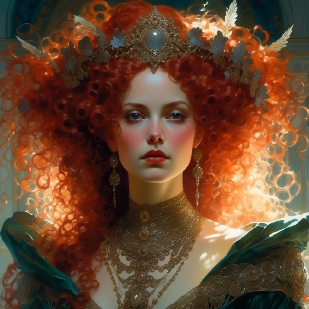 Rococo Portrait of a Lady in Leather and Lace