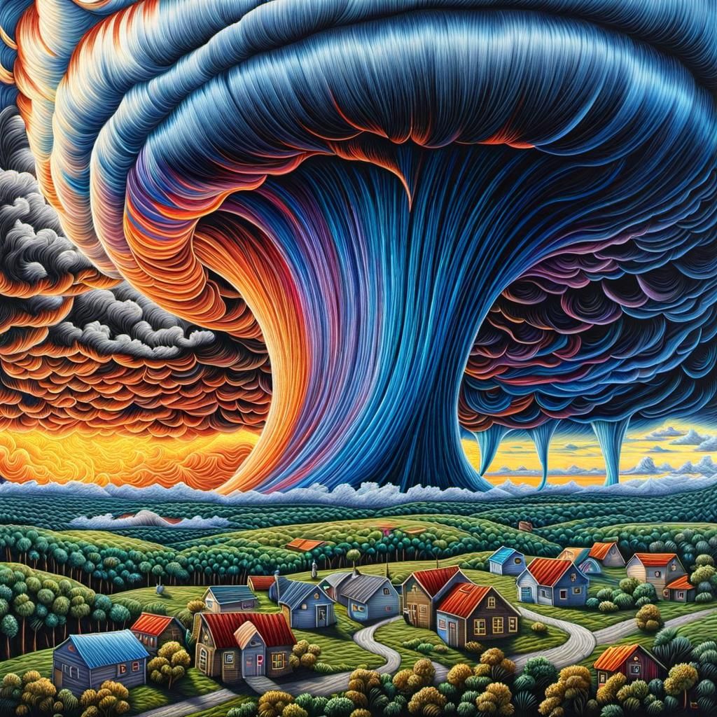 Tornado Curse in Mixed Media