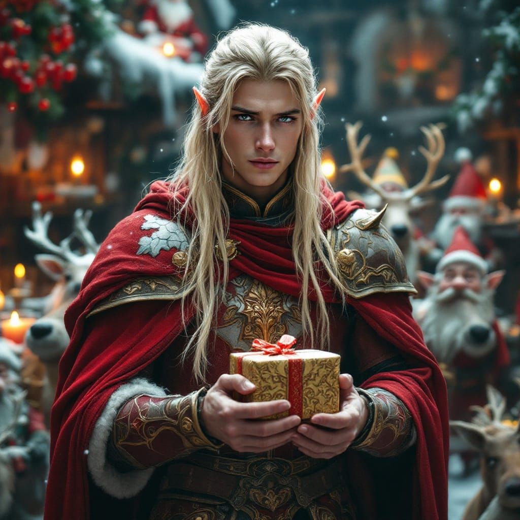 Handsome Elf-Lord in Santa's Workshop