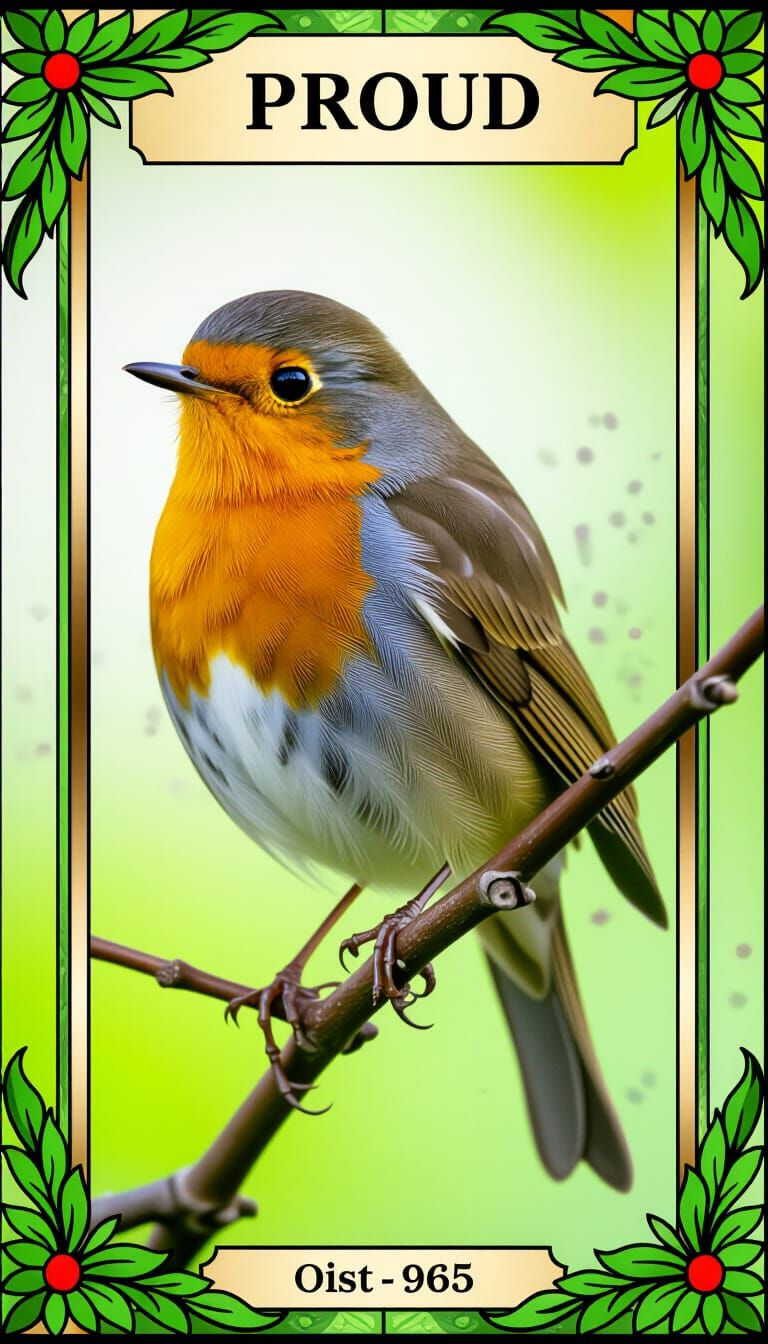 A Proud Robin in Digital Art Style
