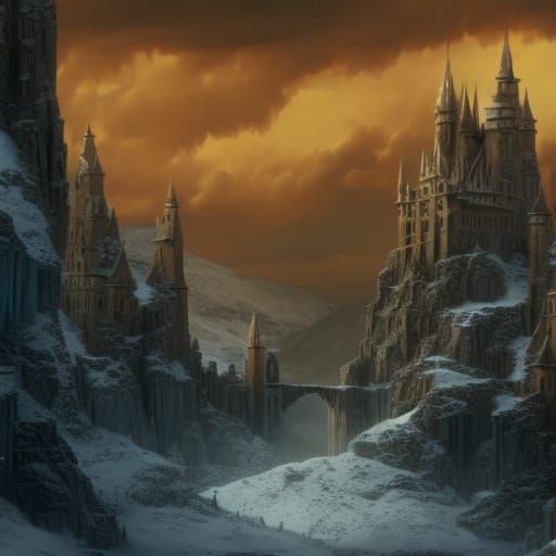 Icy Castle and Winter Village Concept Art