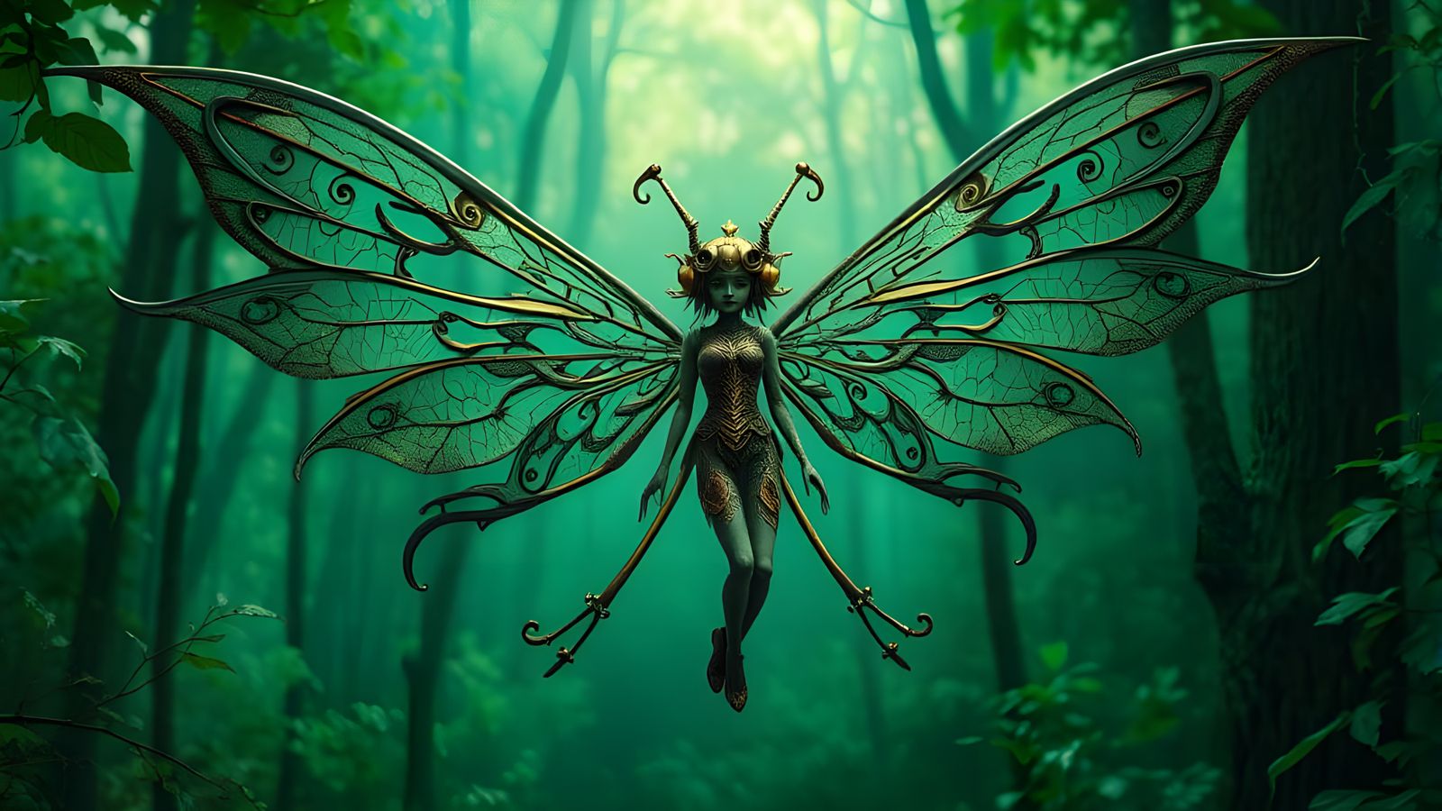 Steampunk Fairy in Intricate Flight