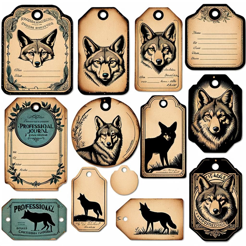 Vintage Shipping Tags for Junk Journals: Pen and Ink