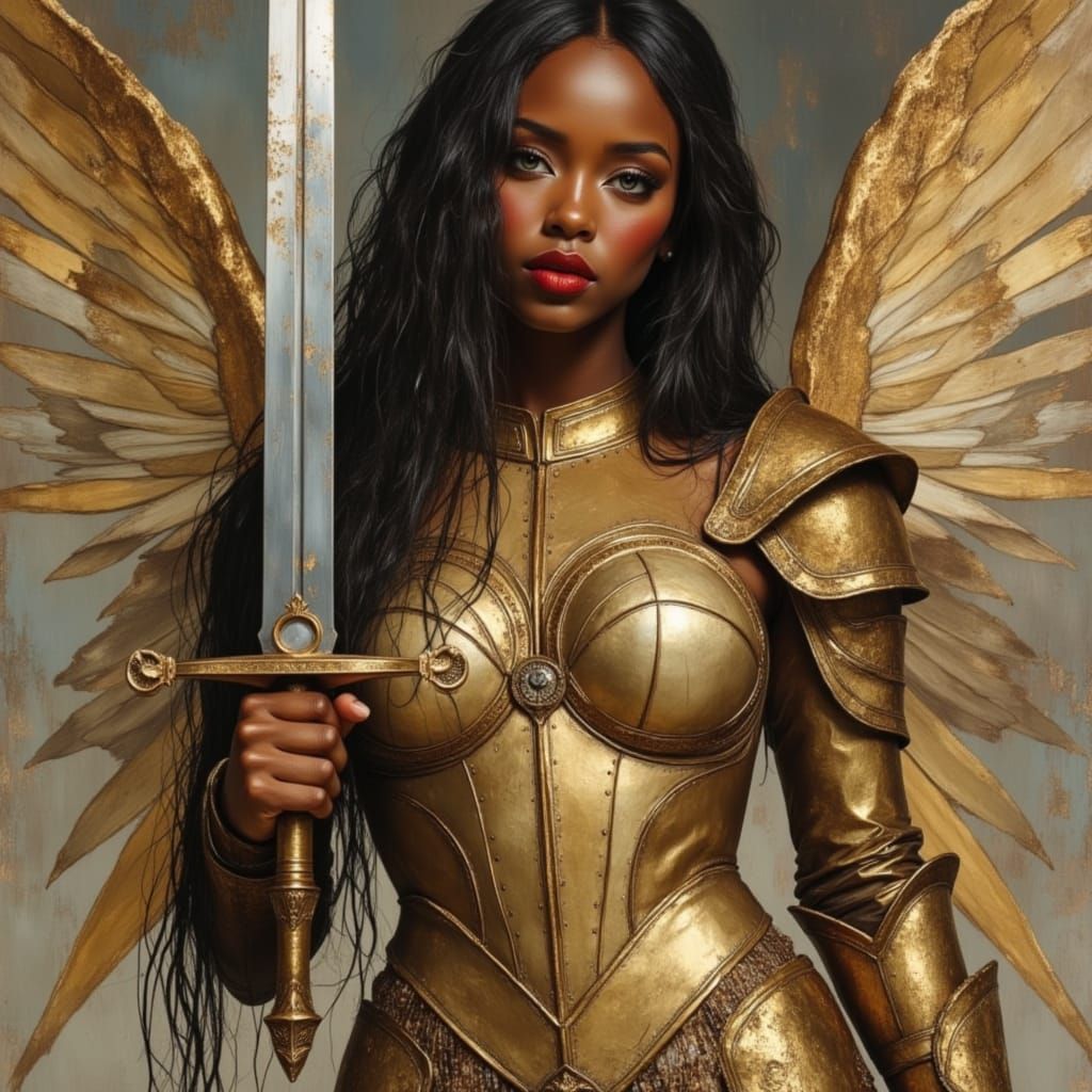 Kelly Rowland as Winged Goddess Ready for Battle