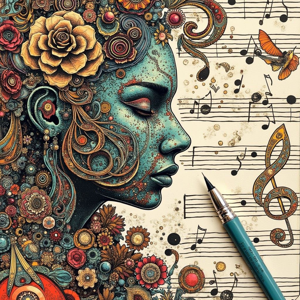 Musical Portrait in Surrealist Style