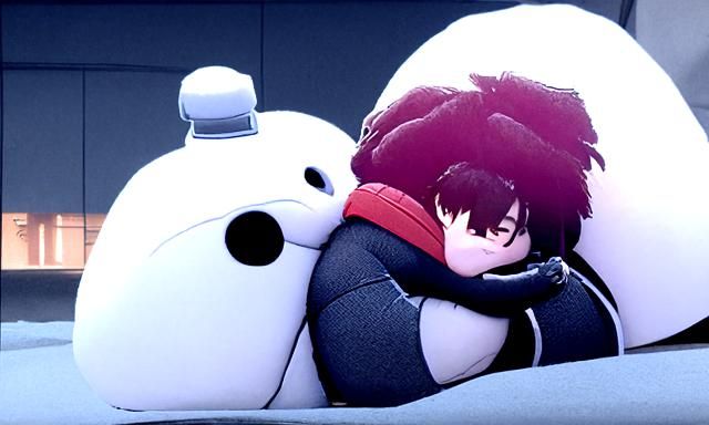 Baymax Hugging Hiro: A Touching Moment