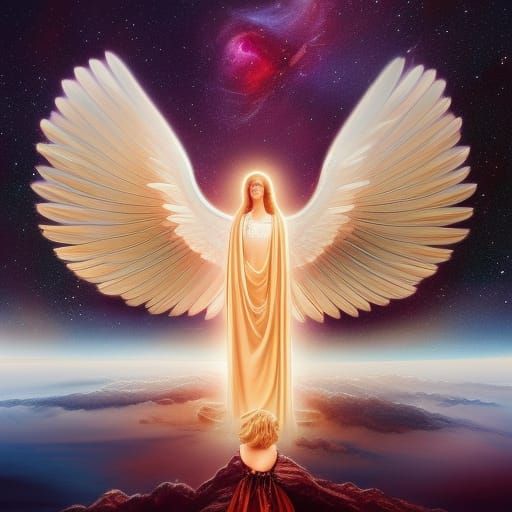 Angel of Light in Cosmic Embrace