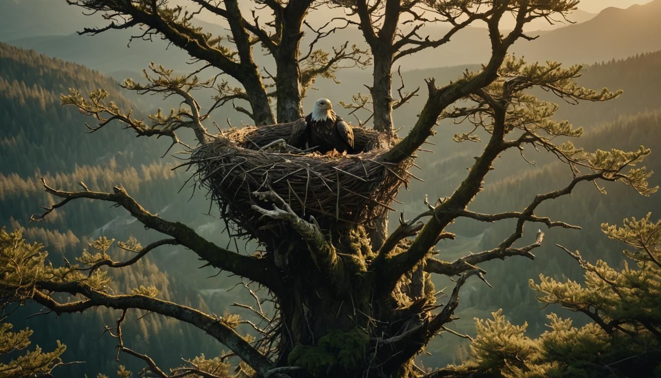 Eagle's Nest at Golden Hour: Cinematic Film Still