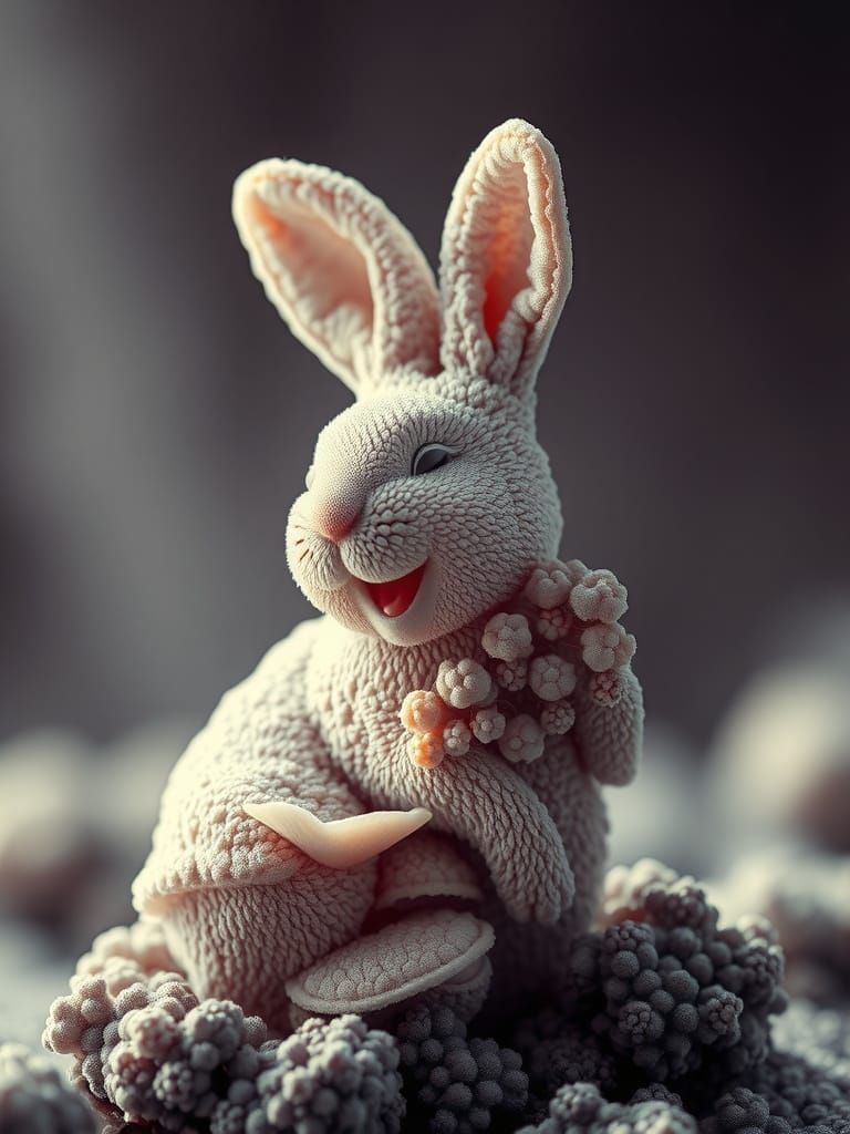 Psychedelic Fungal Colony Laughing Bunny Rabbit