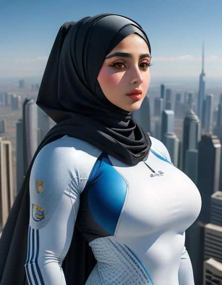 Curvy Athlete in Futuristic Armor