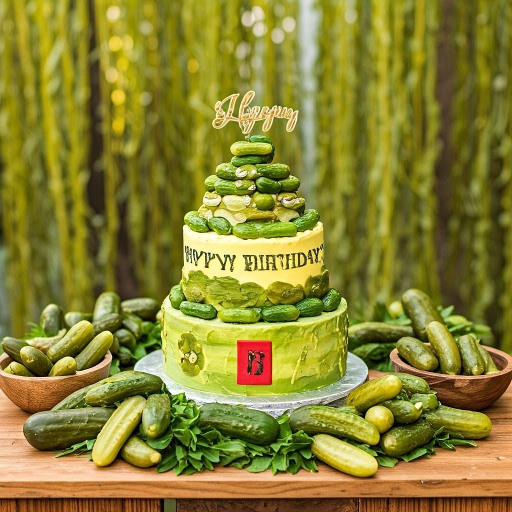 Pickle Themed Birthday Party with Pickle Cake